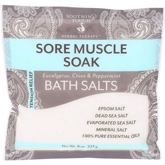 Peppermint Sore Muscle Soak Bath Salts, 8 Oz